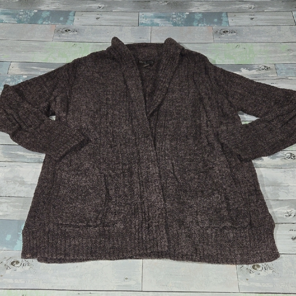 CozyChic Lite Brown Barefoot Dreams Women's Cardigan Sweater Sz Large